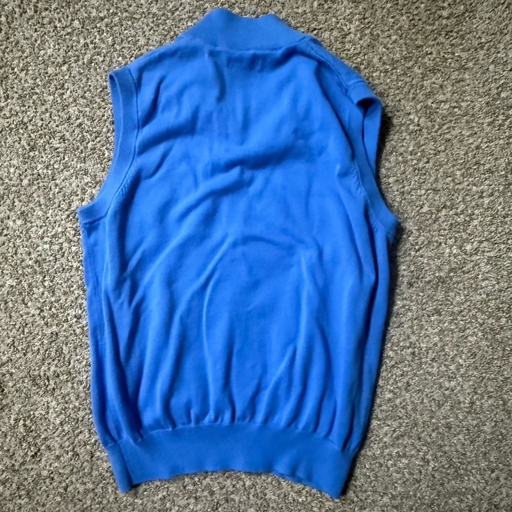 Ben Hogan Vintage Embroidered Vest Blue 100 Percent Cotton Golf Small - Picture 5 of 6